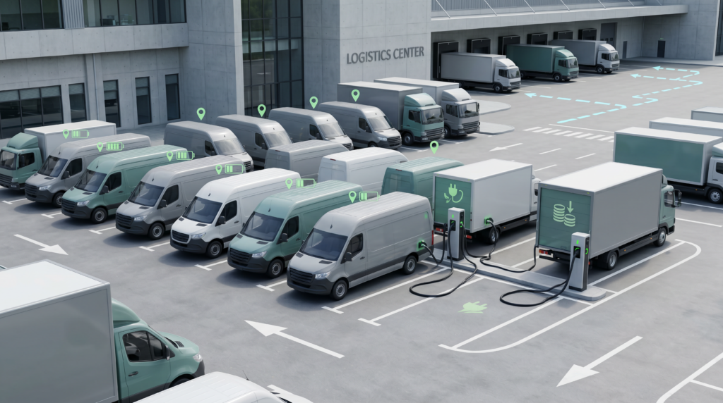 Flota elektryczna i hybrydowa 2026 – jak monitoring GPS wspiera ładowanie, zasięg i koszty eksploatacji?